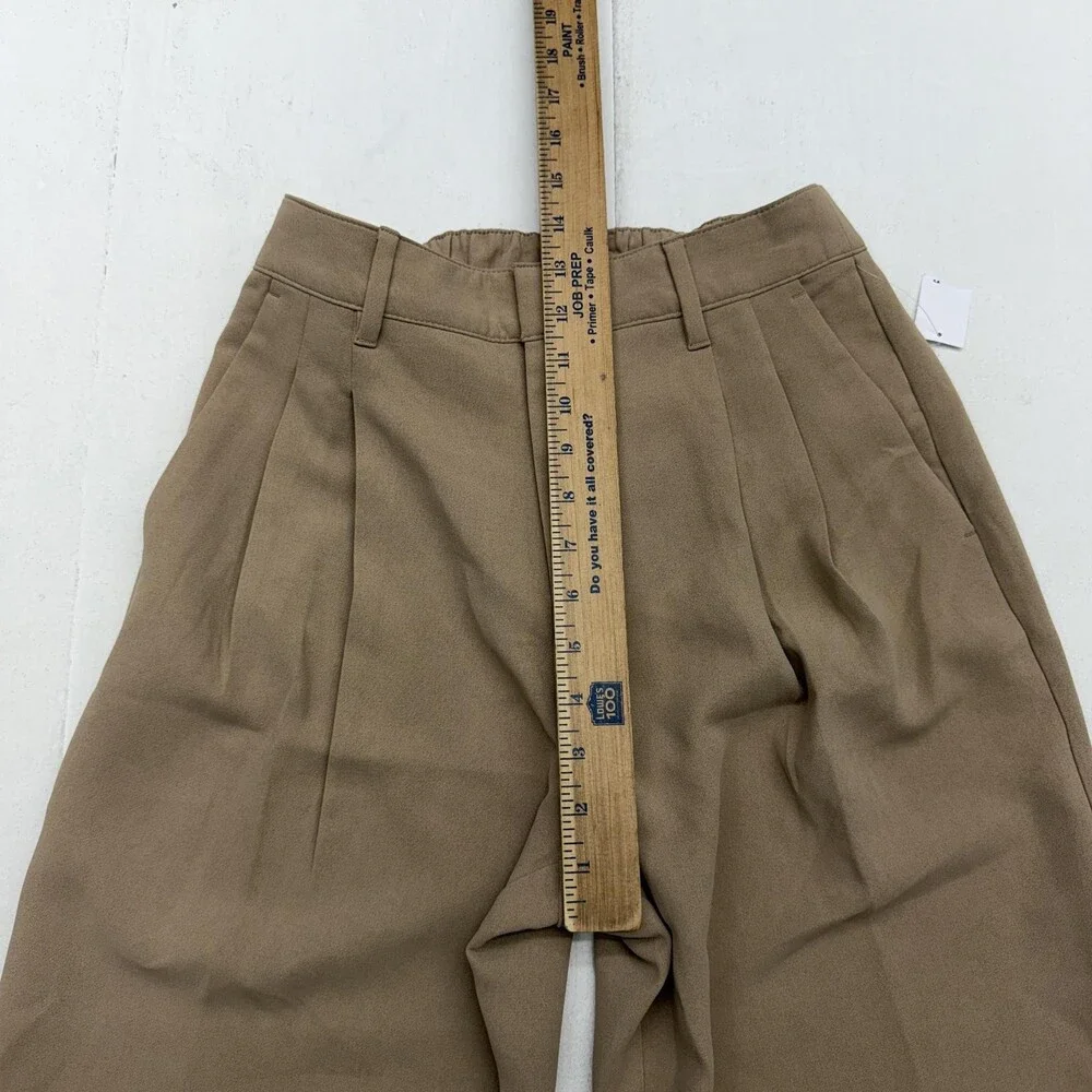 Gap Dress Pants Womens 2 Beige Easy Trouser Wide Leg Pull On Elastic Waist
